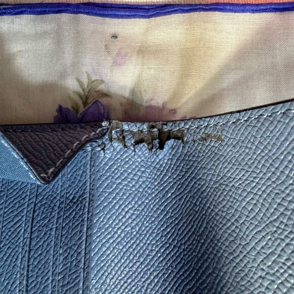 Coach Slim Envelope Wallet – Restored Blue Leather, Sealed, EUC - Picture 7 of 11